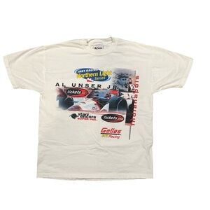 Al Unser Jr. 2000 Indy Racing Northern Light Series White Graphic Tee Size Med